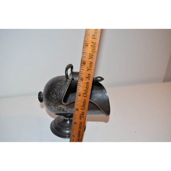 Vtg William Adams EPOC Sheffield England Silver Sugar Scuttle w/Floral Chasing - Picture 4 of 15